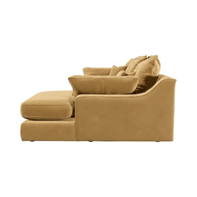 Victoria Caramel Velvet Large Chaise End Sofa - Right Hand Facing Sofa 