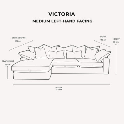 Victoria Caramel Velvet Pillow Back Sofa Range Medium Left Hand Facing 