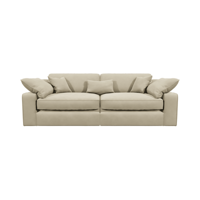 Victoria Cream Velvet 4 Seater Sofa Sofa 