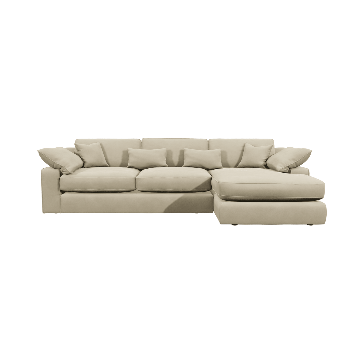 Victoria Cream Velvet Large Chaise End Sofa - Right Hand Facing Sofa 