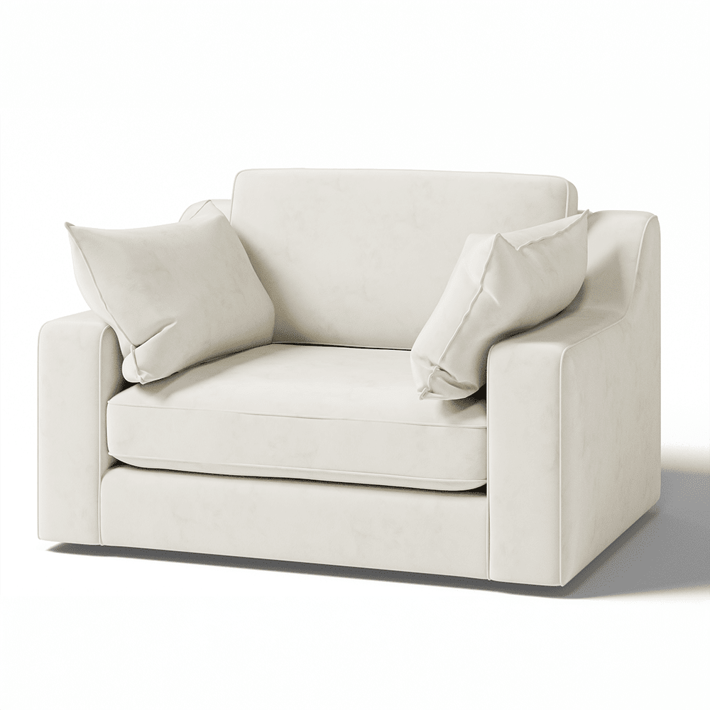 Victoria Cream Velvet Love Seat MTO Sofa 
