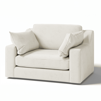 Victoria Cream Velvet Love Seat MTO Sofa 