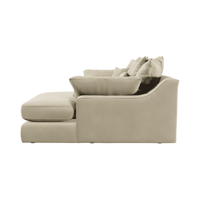 Victoria Cream Velvet Medium Chaise End Sofa - Right Hand Facing Sofa 