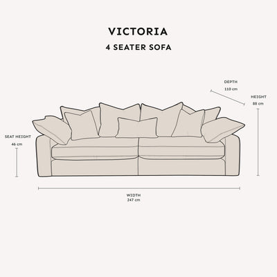 Victoria Cream Velvet Pillow Back Sofa Range MTO Sofa 