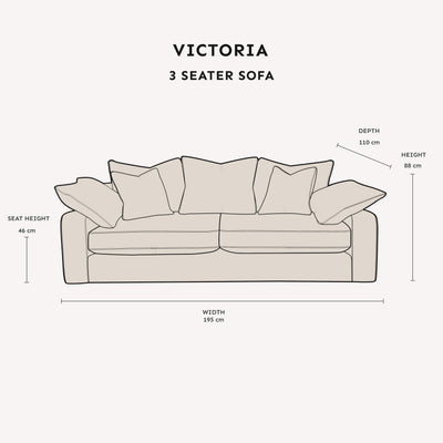 Victoria Cream Velvet Pillow Back Sofa Range MTO Sofa 