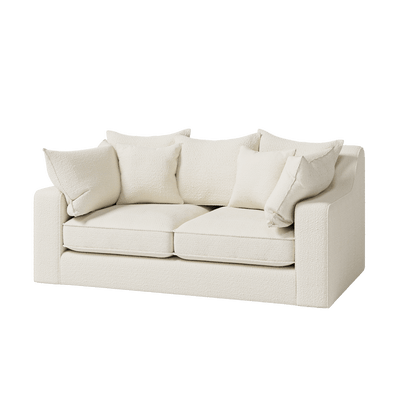 Victoria Ecru Boucle 3 Seater Pillow Back Sofa Sofa 