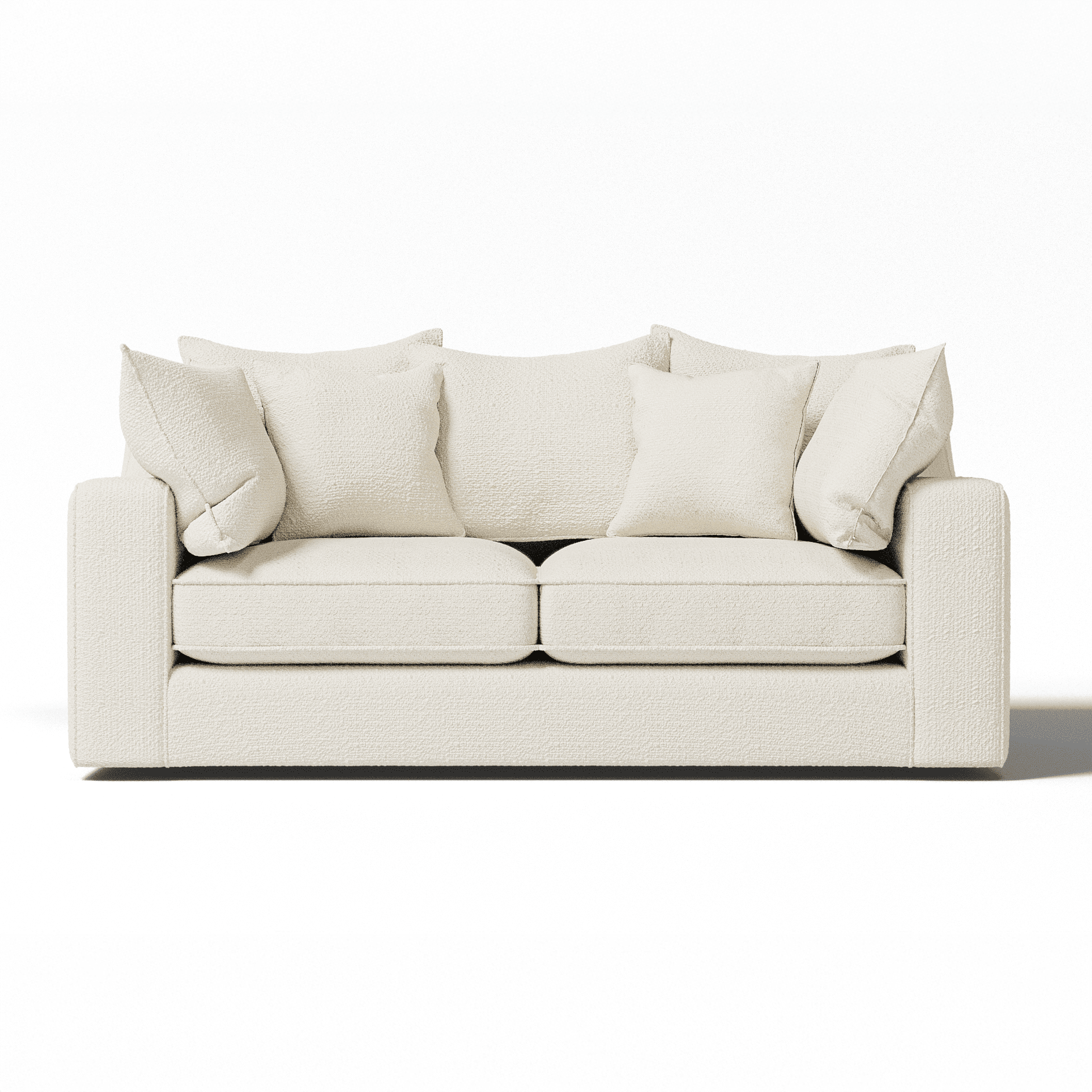 Victoria Ecru Boucle 3 Seater Pillow Back Sofa Sofa 
