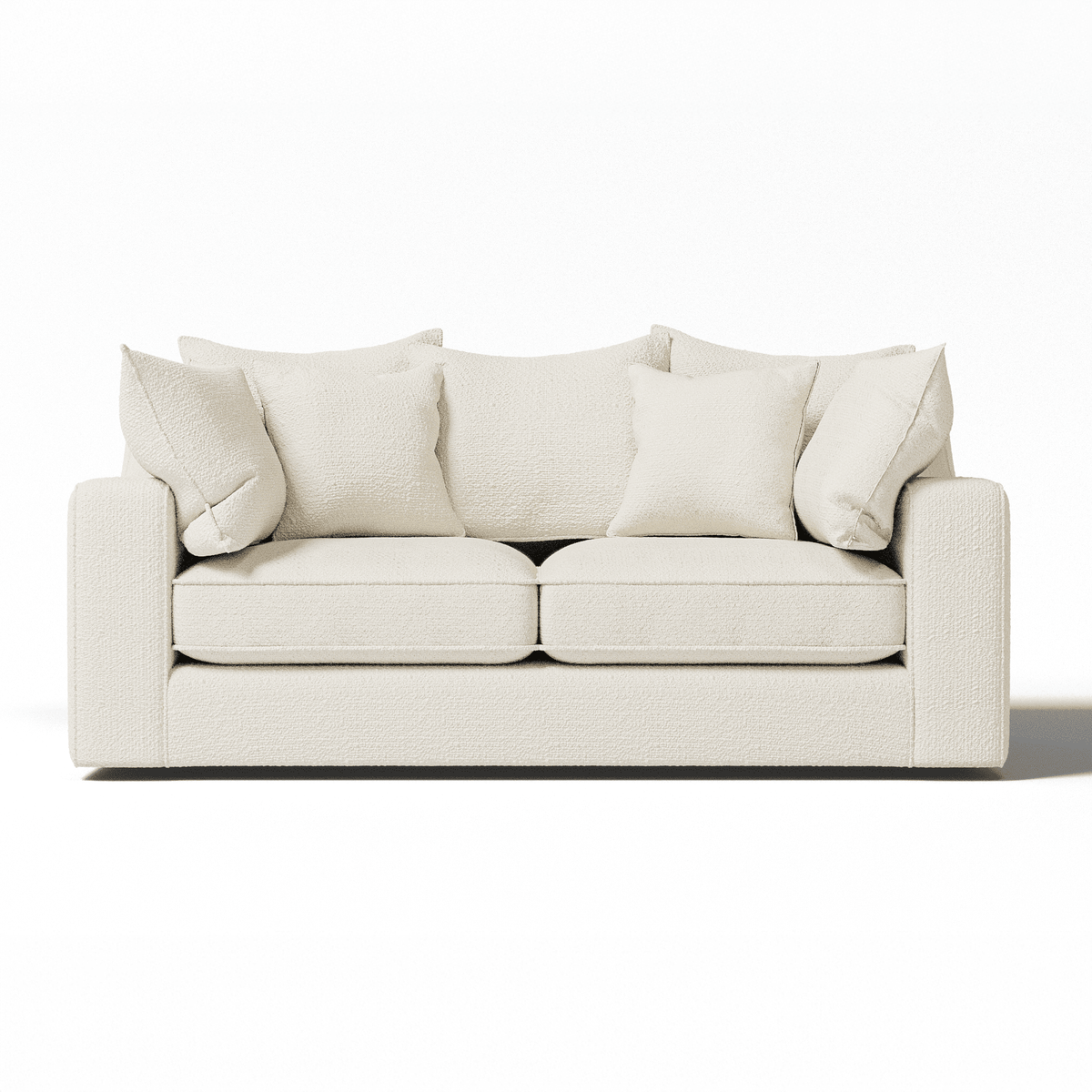 Victoria Ecru Boucle 3 Seater Sofa Sofa Pillow Back 