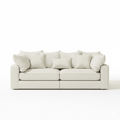 Victoria Ecru Boucle 4 Seater Pillow Back Sofa Sofa 
