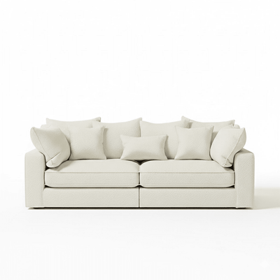 Victoria Ecru Boucle 4 Seater Sofa Sofa Pillow Back 