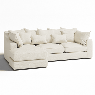 Victoria Ecru Boucle Large Left Hand Facing Pillow Back Sofa Sofa 