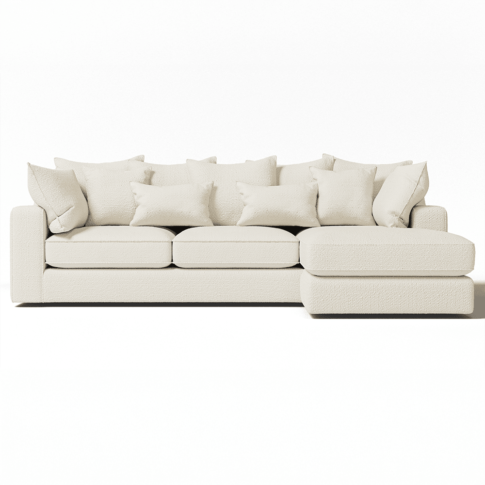 Victoria Ecru Boucle Large Right Hand Facing Pillow Back Sofa Sofa 