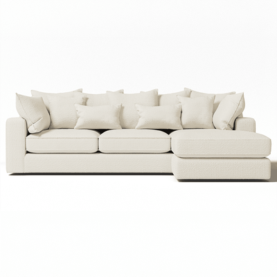 Victoria Ecru Boucle Large Right Hand Facing Pillow Back Sofa Sofa 