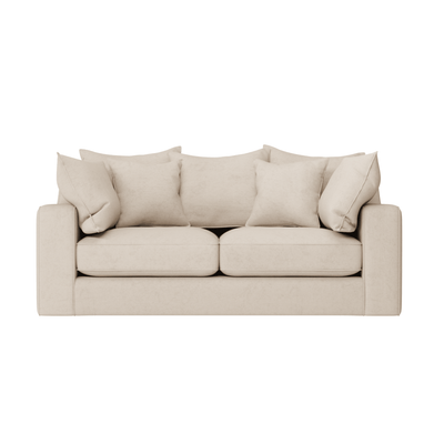 Victoria Luxury Beige Textured Sofa Range Sofa 3 Seater Sofa Pillow Back 