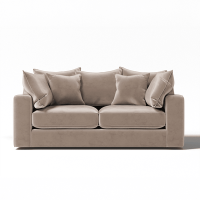 Victoria Mink Velvet 3 Seater Pillow Back Sofa MTO Sofa 