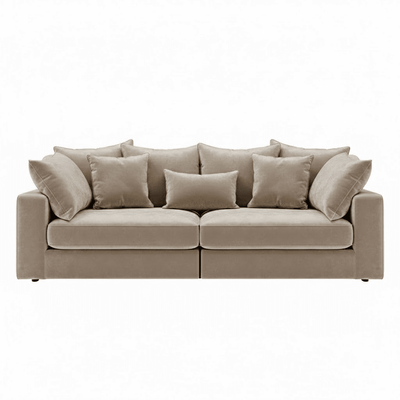 Victoria Mink Velvet 4 Seater Pillow Back Sofa Sofa 