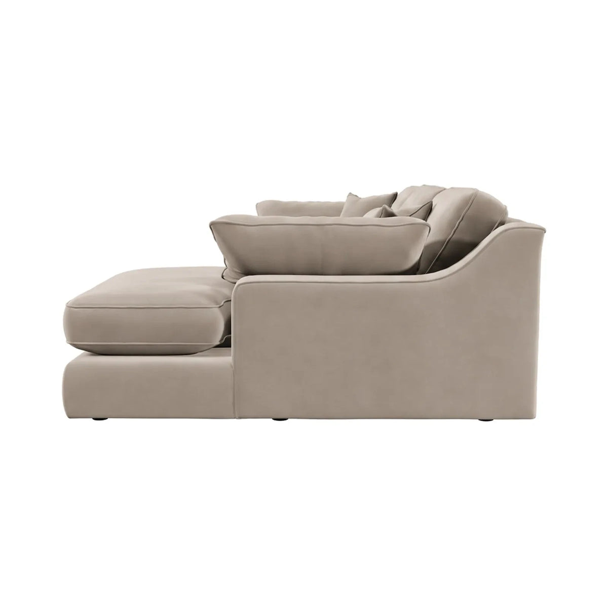Victoria Mink Velvet Large Chaise End Sofa - Right Hand Facing Sofa 