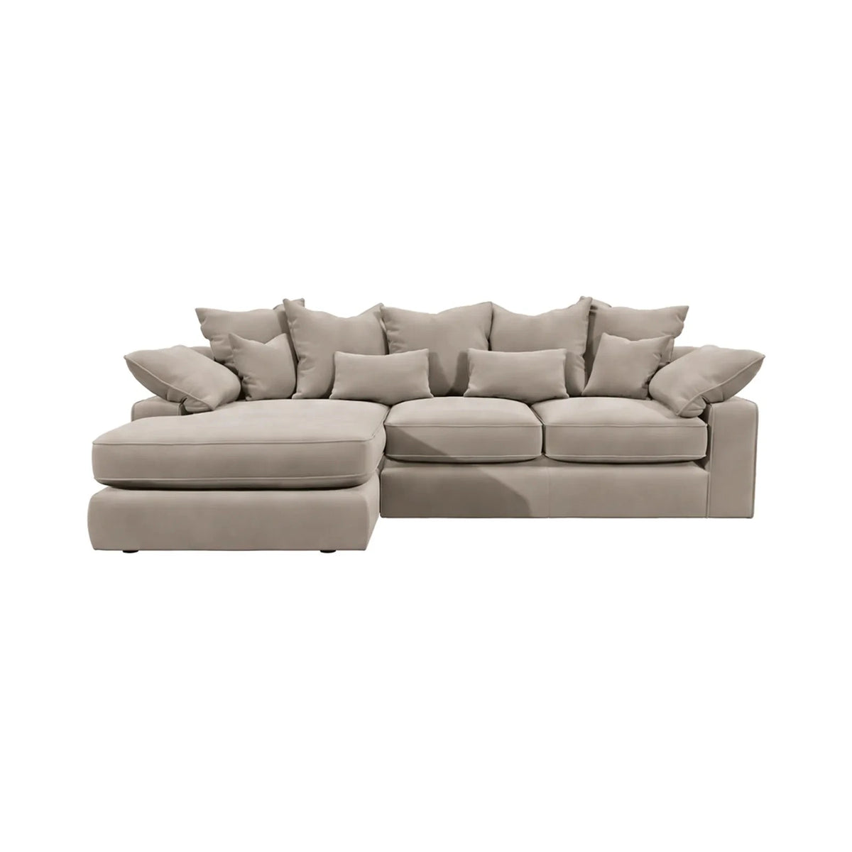 Victoria Mink Velvet Medium Chaise End Sofa - Left Hand Facing Sofa 