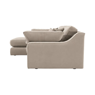 Victoria Mink Velvet Medium Chaise End Sofa - Left Hand Facing Sofa 