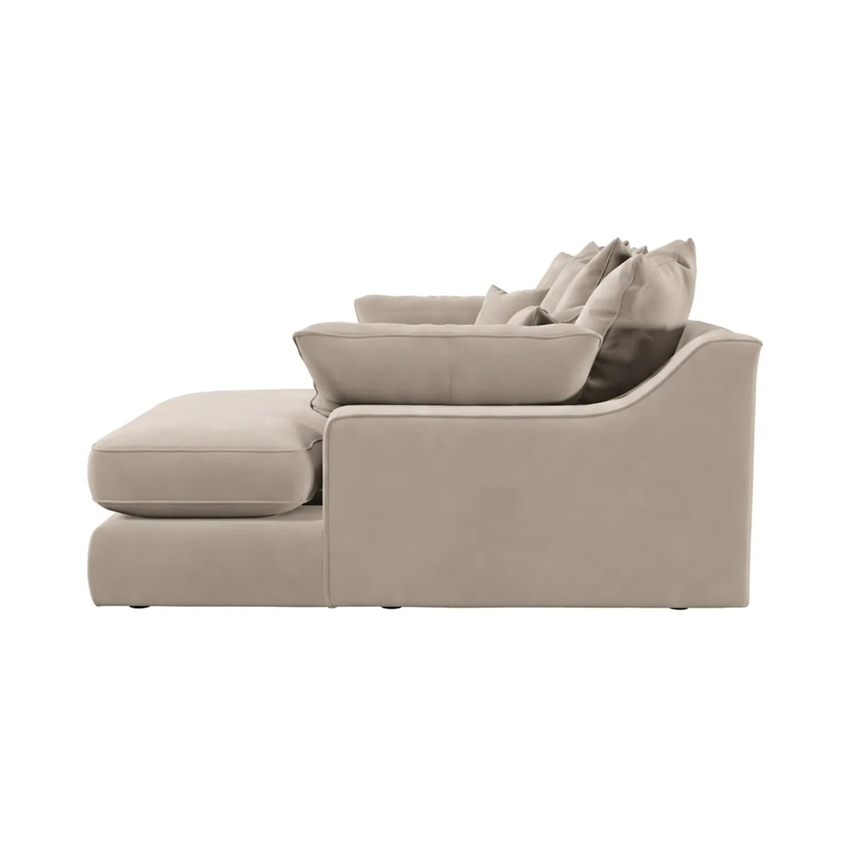 Victoria Mink Velvet Medium Chaise End Sofa - Right Hand Facing Sofa 