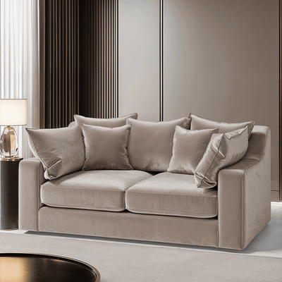 Victoria Mink Velvet Pillow Back Sofa Range Made to Order Sofa 3 Seater Sofa 