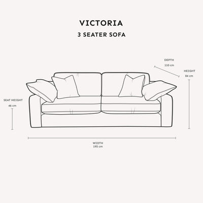 Victoria Oyster Chenille Sofa Range Sofa 3 Seater Sofa 