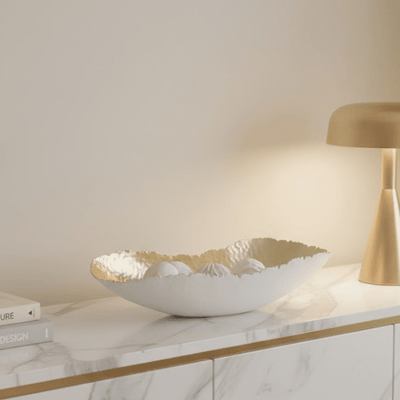 Vielle White & Gold Decorative Dish Accessories 