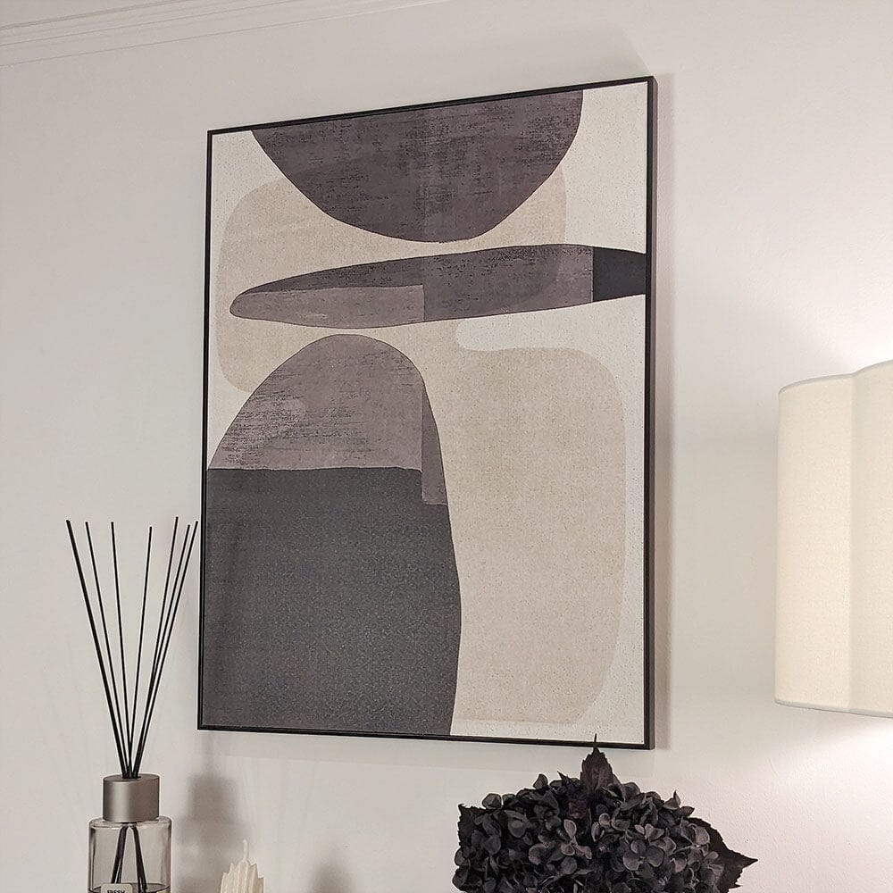 Vinsi Stone & Black Abstract Canvas Wall Art Accessories 