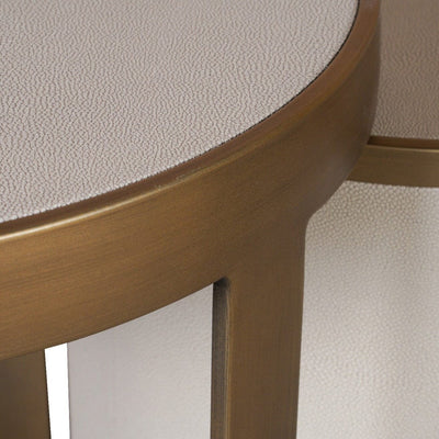 Vitros Shagreen & Brass Nesting Side Tables- Set of 2 Furniture 