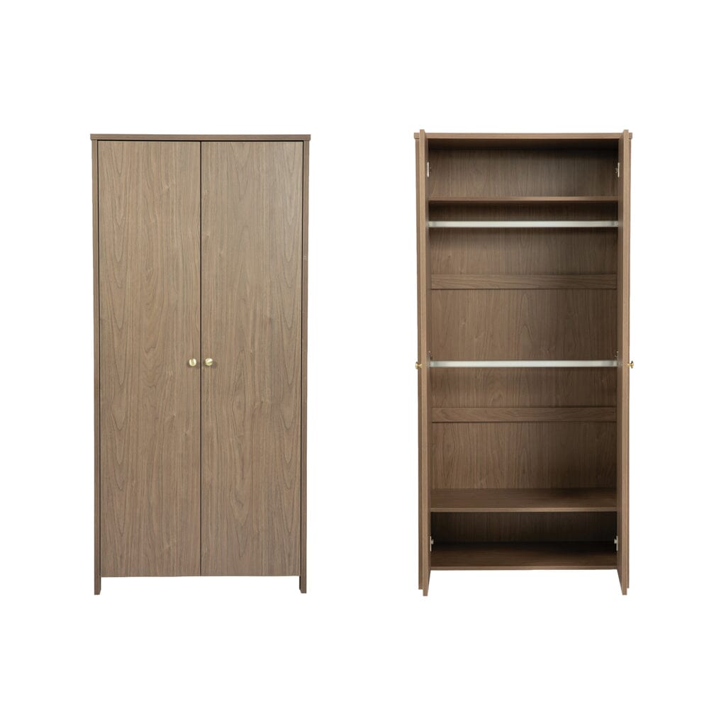 Walden Taupe Wooden 2 Door Wardrobe Furniture 