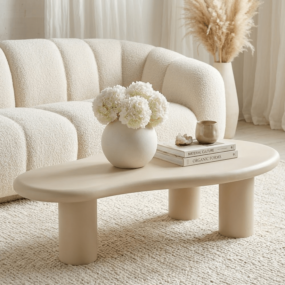 Wellington Beige Puddle Abstract Coffee Table Furniture 