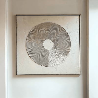 Westborne Cream & Gold Spiral Textured Canvas Wall Art Accessories 