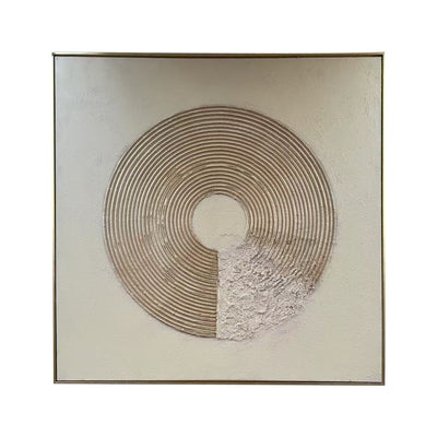 Westborne Cream & Gold Spiral Textured Canvas Wall Art Accessories 