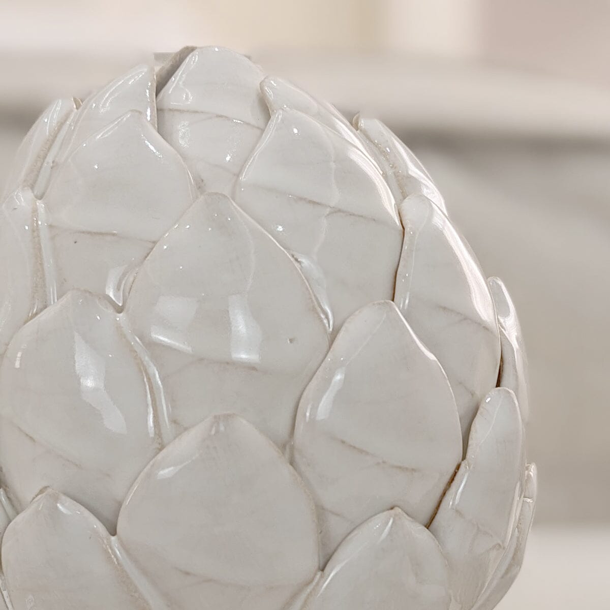 White Ceramic Decorative Standing Artichoke Ornament Accessories 