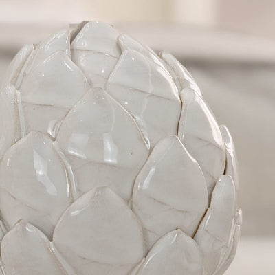 White Ceramic Decorative Standing Artichoke Ornament Accessories 