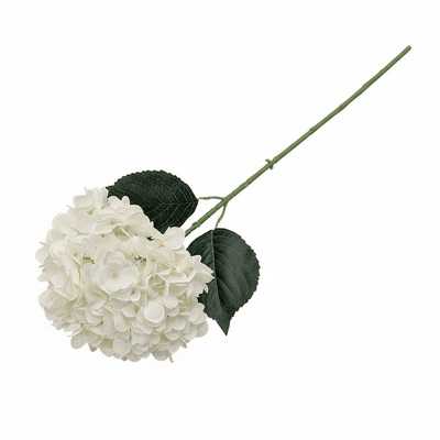 White Giant Pom Pom Hydrangea Single Stem Flower - Set of 3 Accessories 
