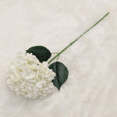 White Giant Pom Pom Hydrangea Single Stem Flower - Set of 3 Accessories 
