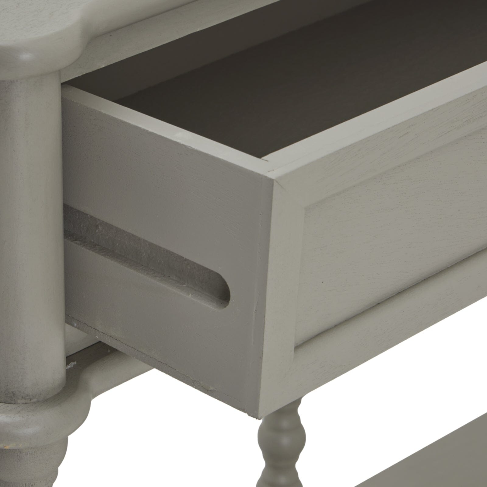 Wiley Grey Large 2 Drawer Console Table with Leg Detailing Furniture 