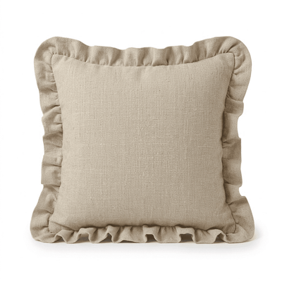 Wilmare Taupe Scalloped Edge Feather Filled Cushion - 45x45cm 