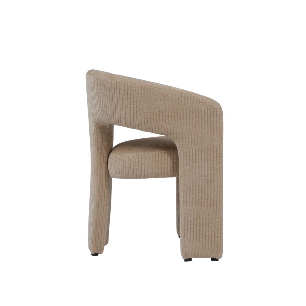 Winona Almond Cord Rounded Back Dining Chair Furniture 