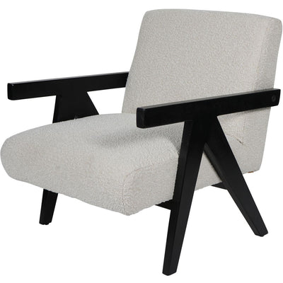 Wren Black Wood & Cream Boucle Accent Chair Furniture 