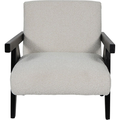 Wren Black Wood & Cream Boucle Accent Chair Furniture 
