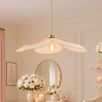 Wrenlee Beige Fabric Flower Shaped Ceiling Light Lighting 