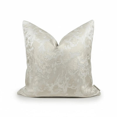Yasmin Gold & Cream Metallic Cloud Print Feather Filled Cushion - 50x50cm 
