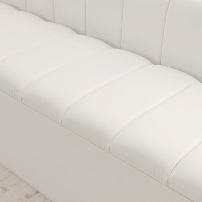 Zana Porcelain White Panelled Ottoman Box Furniture 
