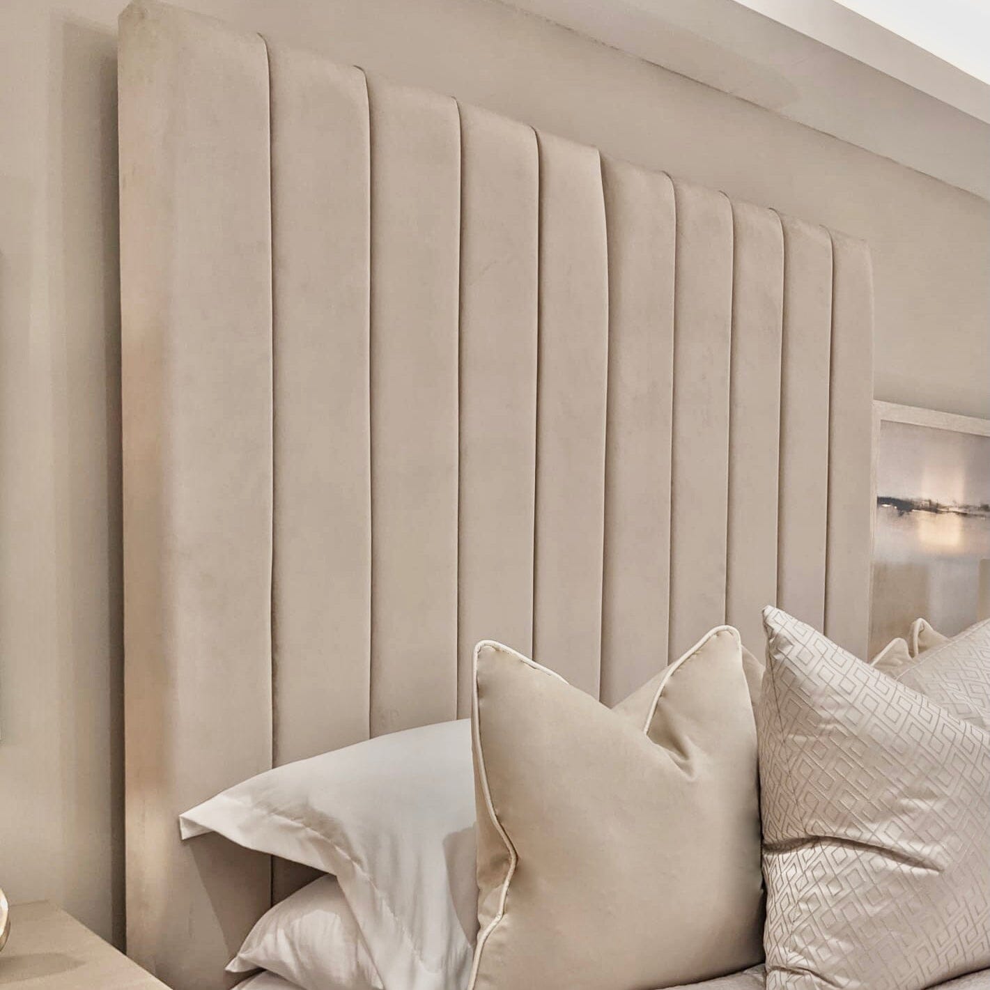 Zana Vanilla Luxury Panelled Ottoman Storage Bed Beds and Headboards 