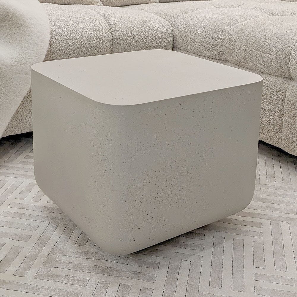 Zaylee Putty Concrete Effect Side Table Furniture 
