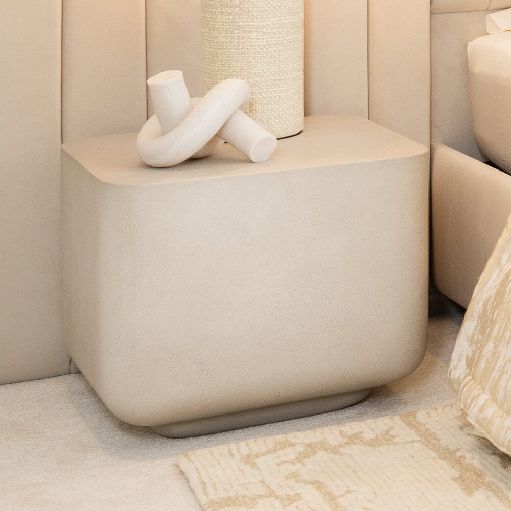 Zaylee Putty Concrete Effect Side Table Furniture 