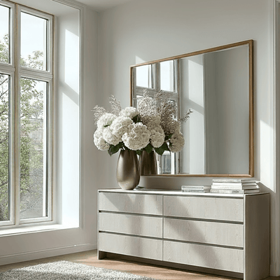 Zendaya 6 Drawer Washed Oak Chest with Stone Top Furniture 