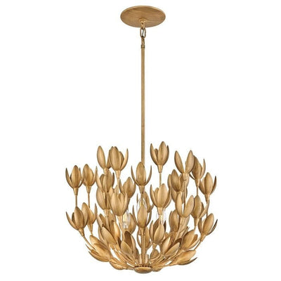 Zeni Gold 3 Light Statement Floral Pendant Ceiling Light Lighting 